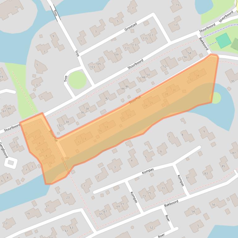 Kaart van postcodegebied 9501JK.