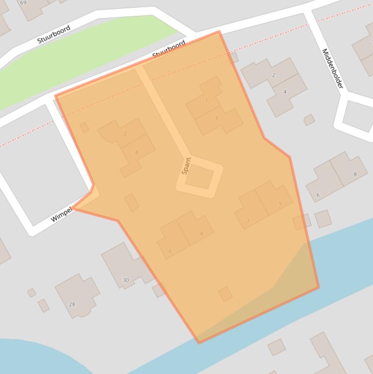 Kaart van postcodegebied 9501JM.