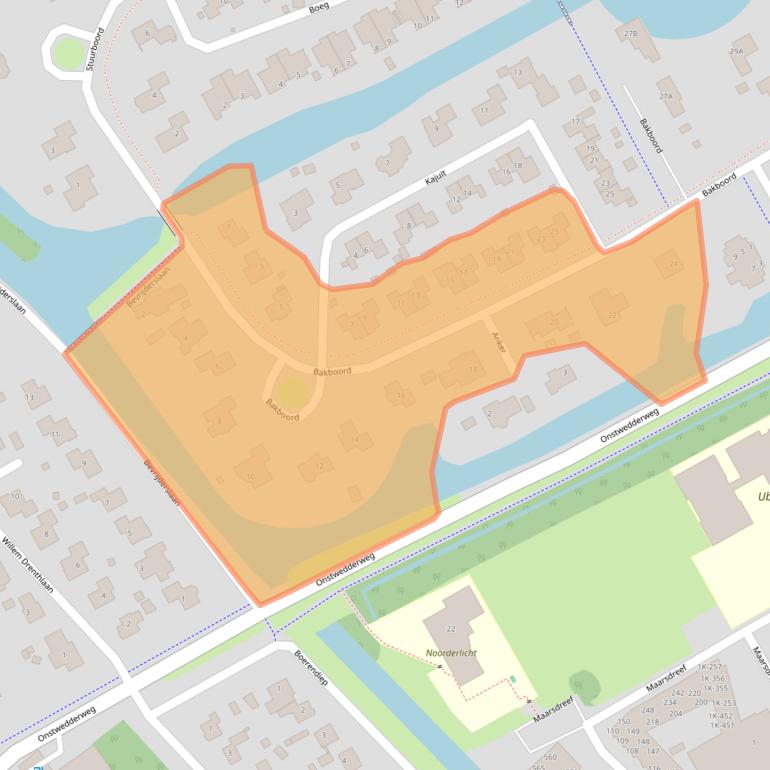 Kaart van postcodegebied 9501JX.