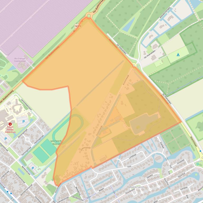 Kaart van postcodegebied 9501LA.