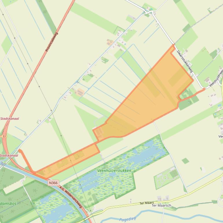 Kaart van postcodegebied 9501LB.