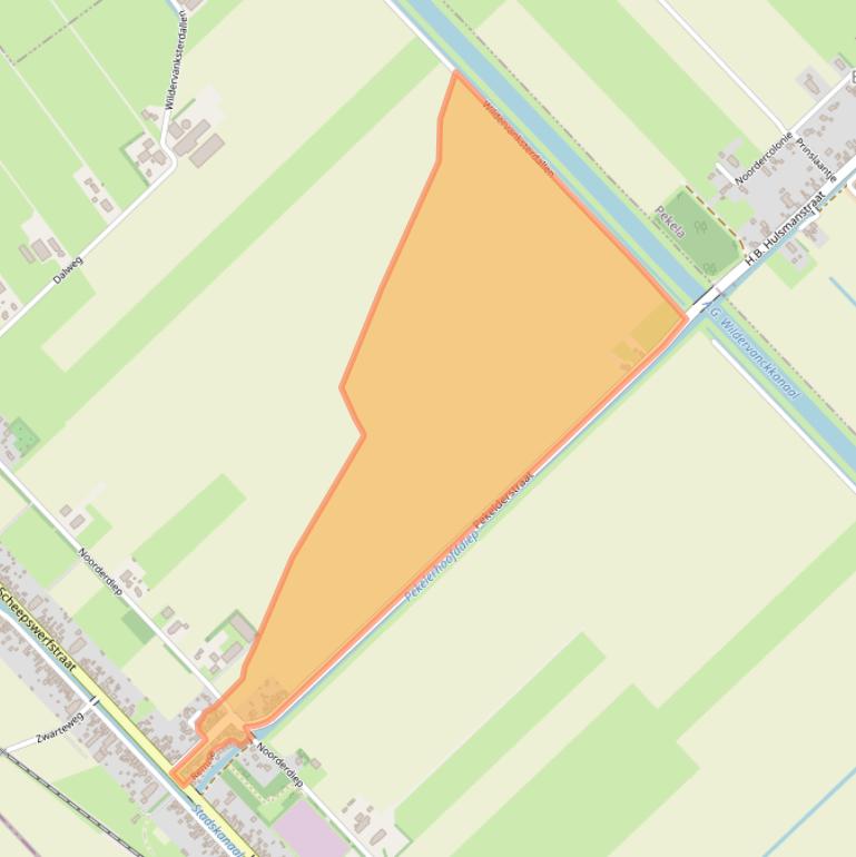 Kaart van postcodegebied 9501LC.