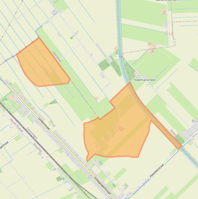 Kaart van postcodegebied 9501LD.