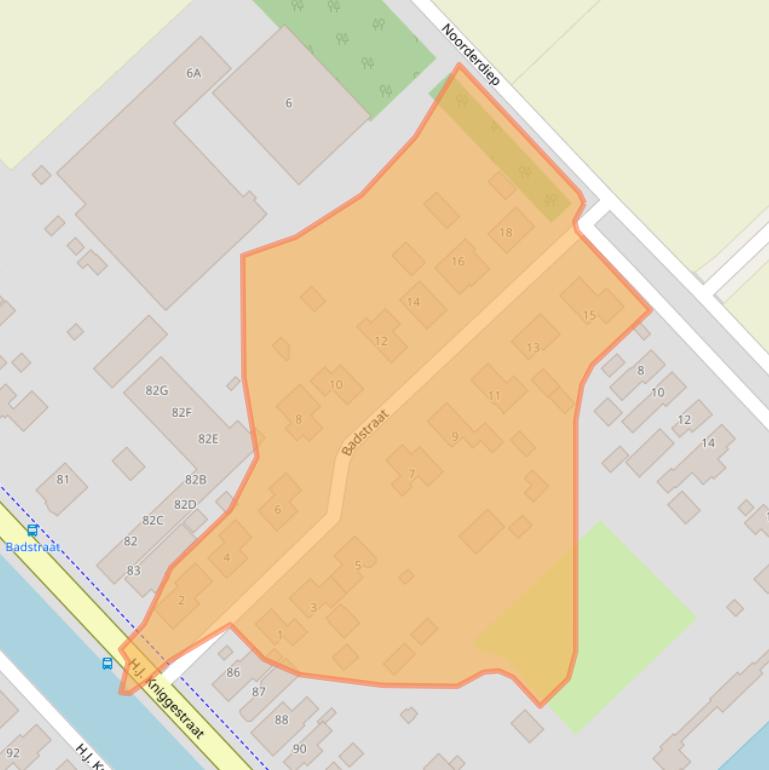 Kaart van postcodegebied 9501NN.