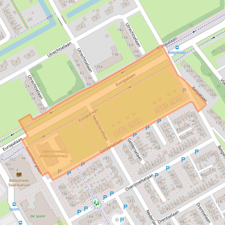 Kaart van postcodegebied 9501RA.