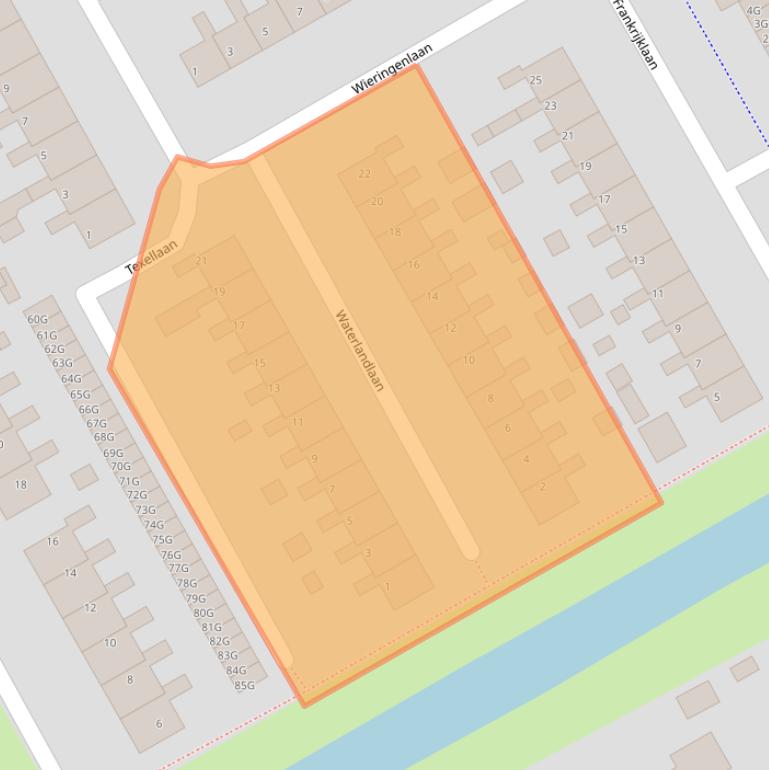 Kaart van postcodegebied 9501RK.