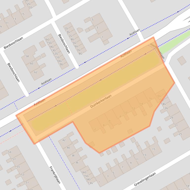 Kaart van postcodegebied 9501RZ.