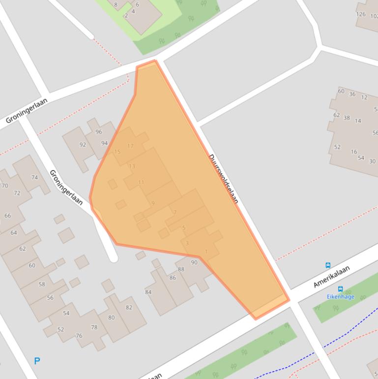 Kaart van postcodegebied 9501SP.