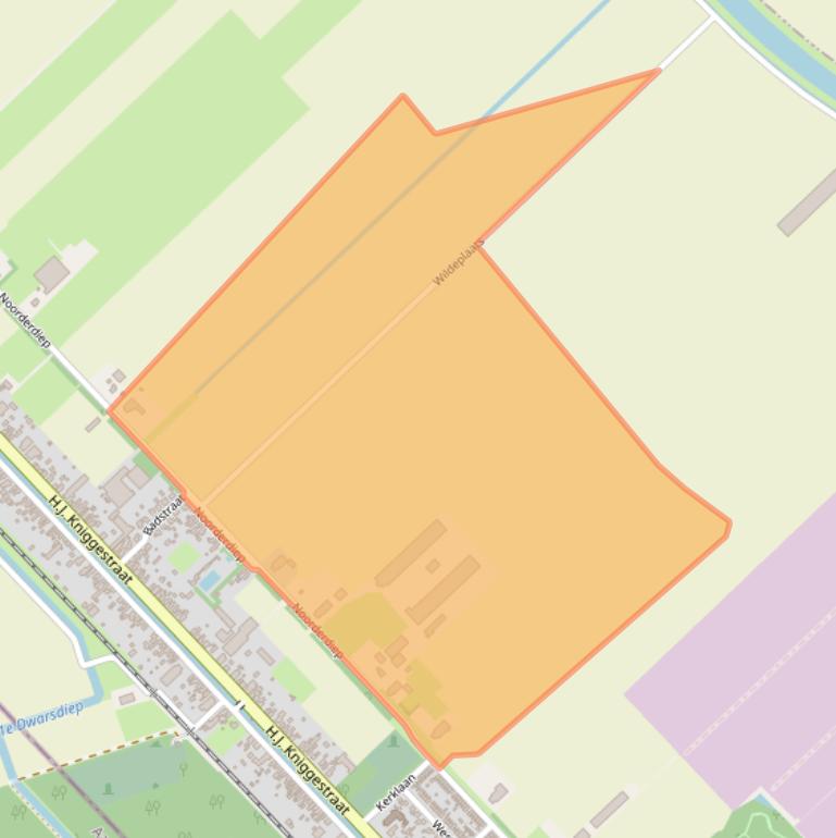 Kaart van postcodegebied 9501XB.