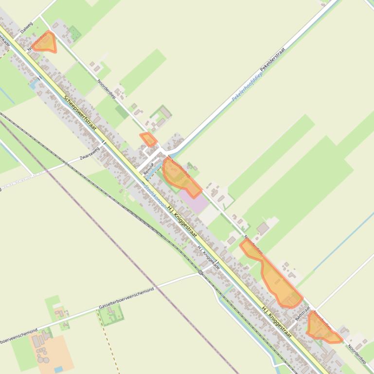 Kaart van postcodegebied 9501XC.