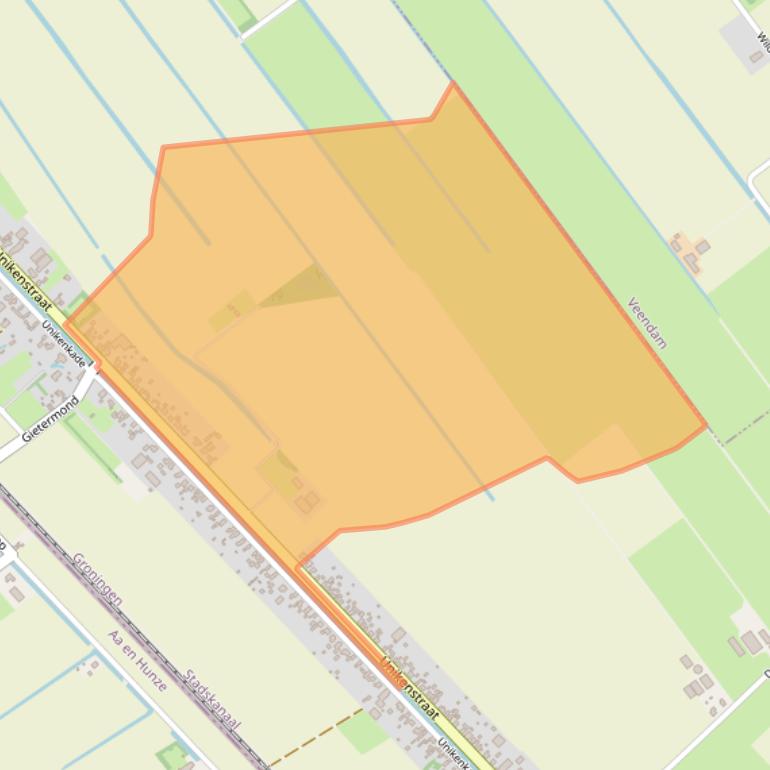 Kaart van postcodegebied 9501XE.