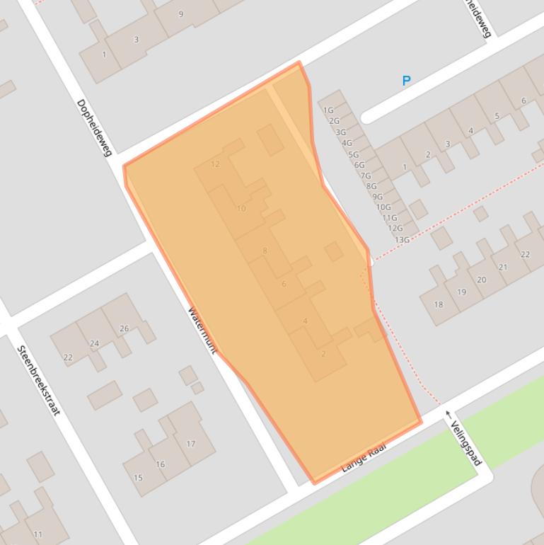 Kaart van postcodegebied 9502AA.