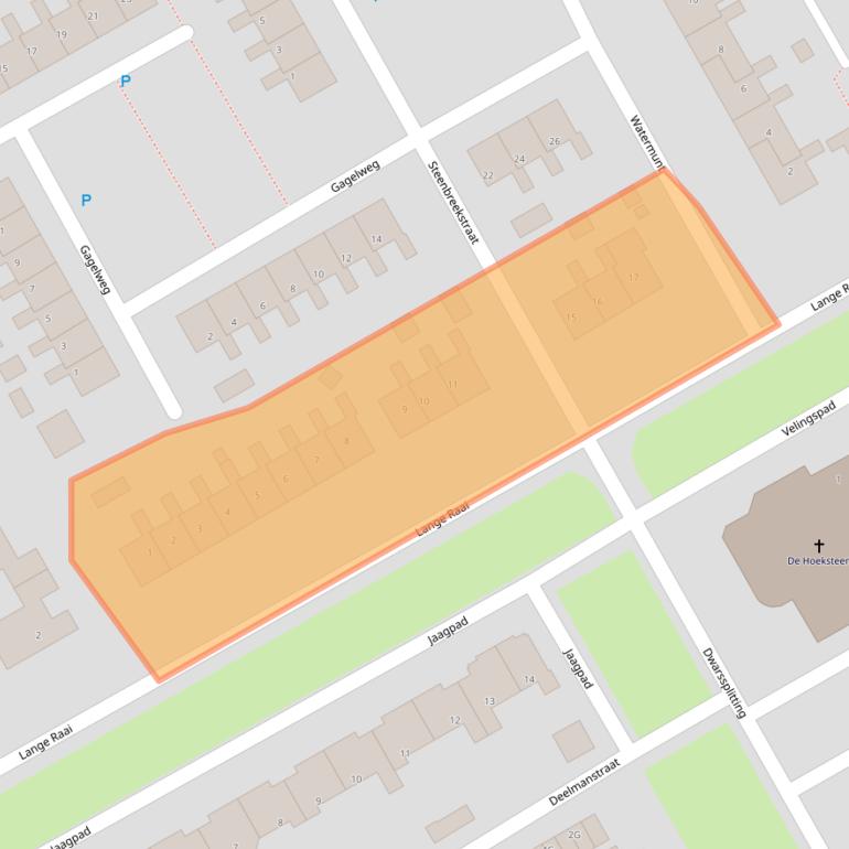 Kaart van postcodegebied 9502AB.