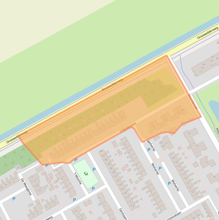 Kaart van postcodegebied 9502AM.