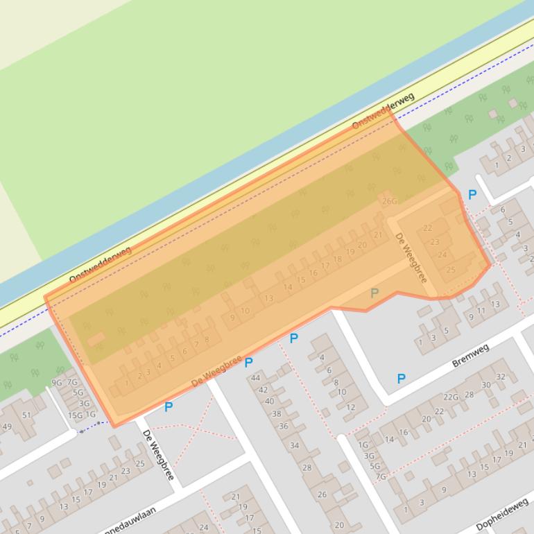 Kaart van postcodegebied 9502AW.