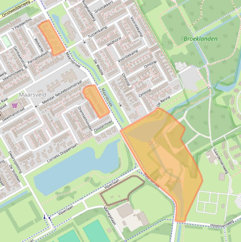 Kaart van postcodegebied 9502BC.