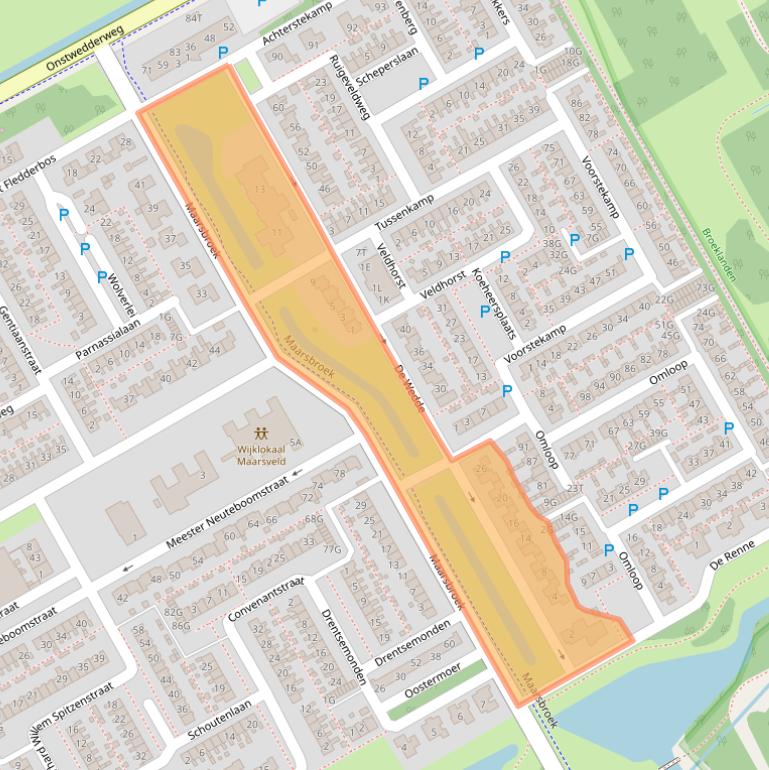 Kaart van postcodegebied 9502BD.
