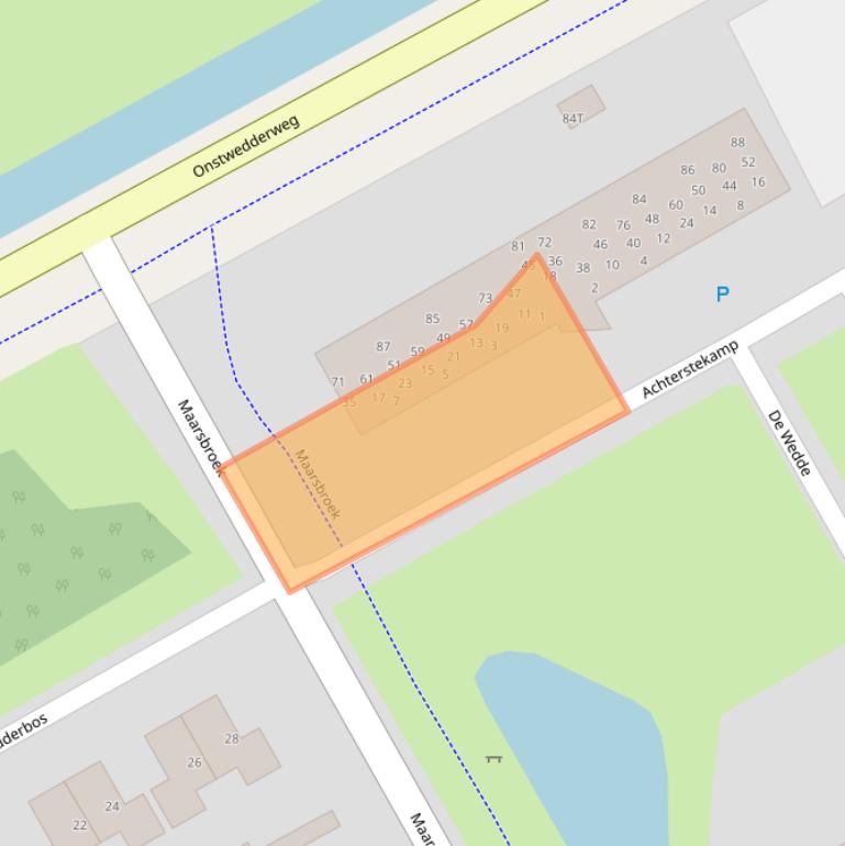 Kaart van postcodegebied 9502BG.