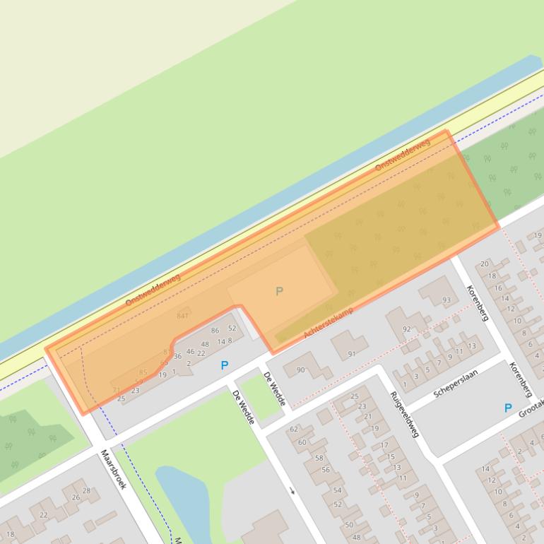 Kaart van postcodegebied 9502BH.