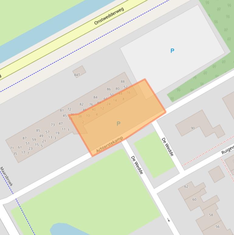 Kaart van postcodegebied 9502BJ.