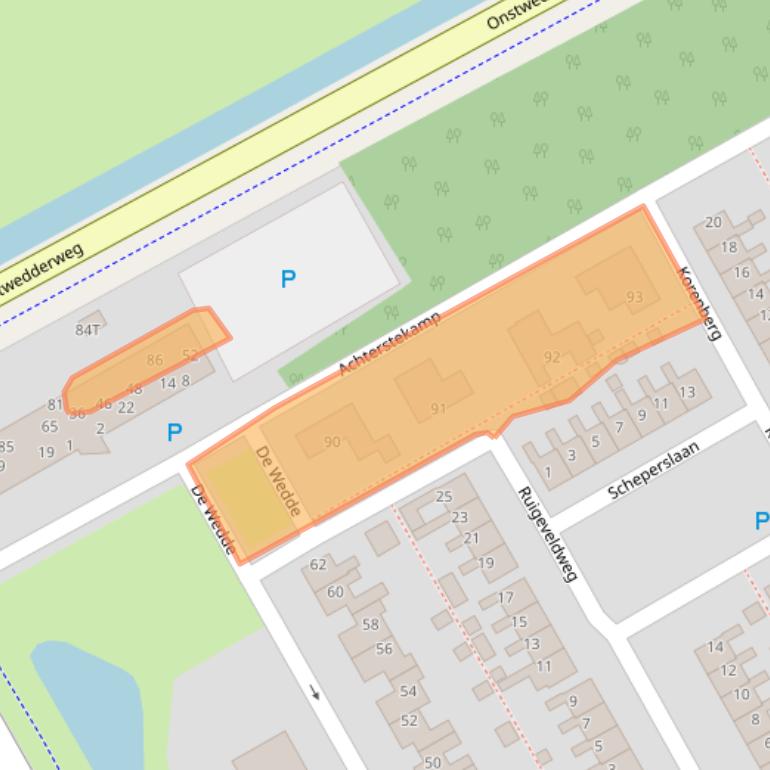 Kaart van postcodegebied 9502BK.