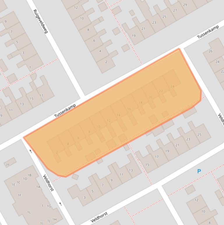 Kaart van postcodegebied 9502BN.