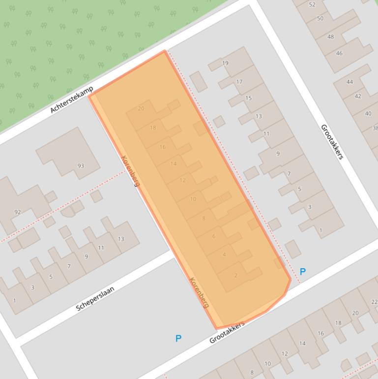 Kaart van postcodegebied 9502BR.