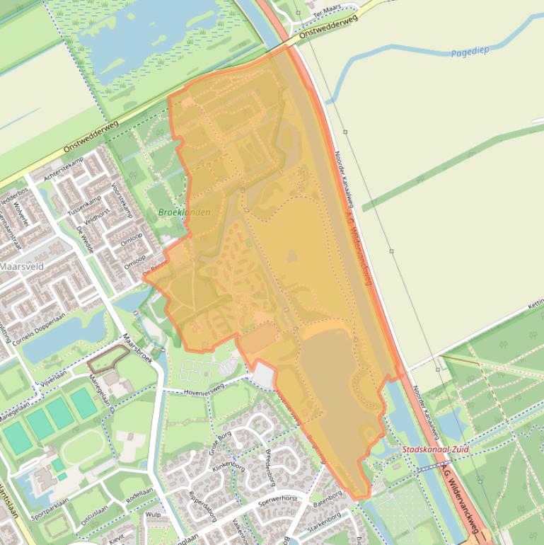 Kaart van postcodegebied 9502BW.