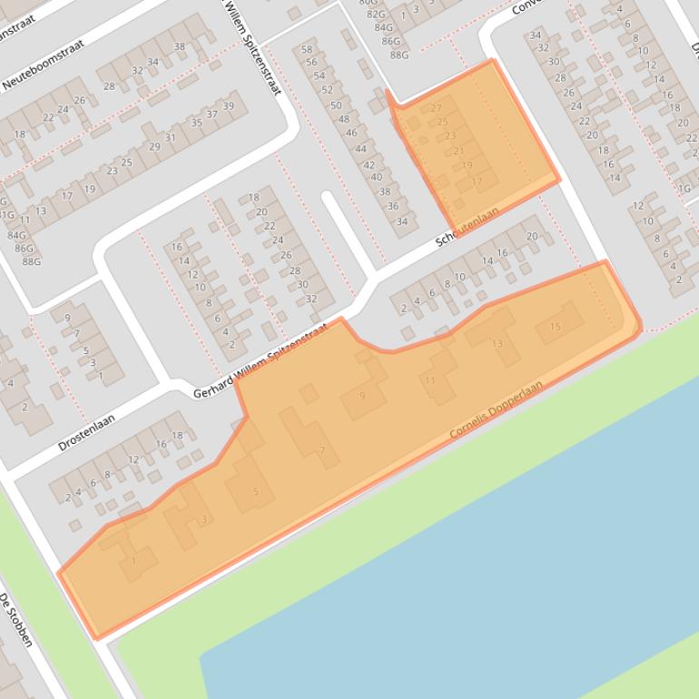 Kaart van postcodegebied 9502CC.