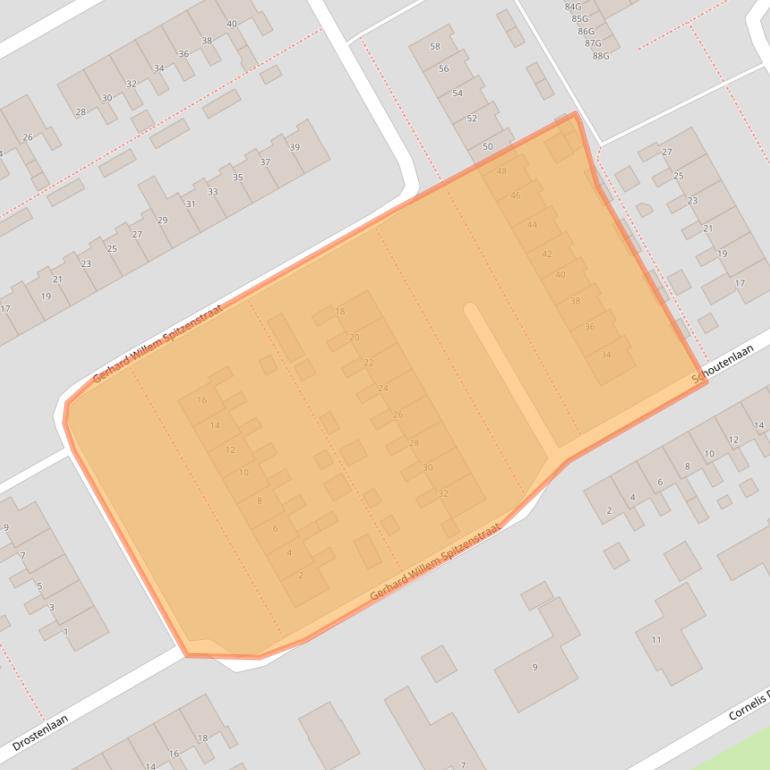 Kaart van postcodegebied 9502CH.