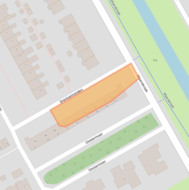 Kaart van postcodegebied 9502CN.