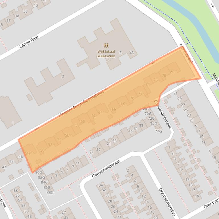 Kaart van postcodegebied 9502CT.