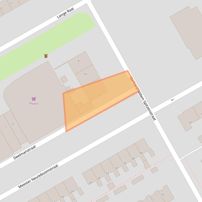 Kaart van postcodegebied 9502CV.