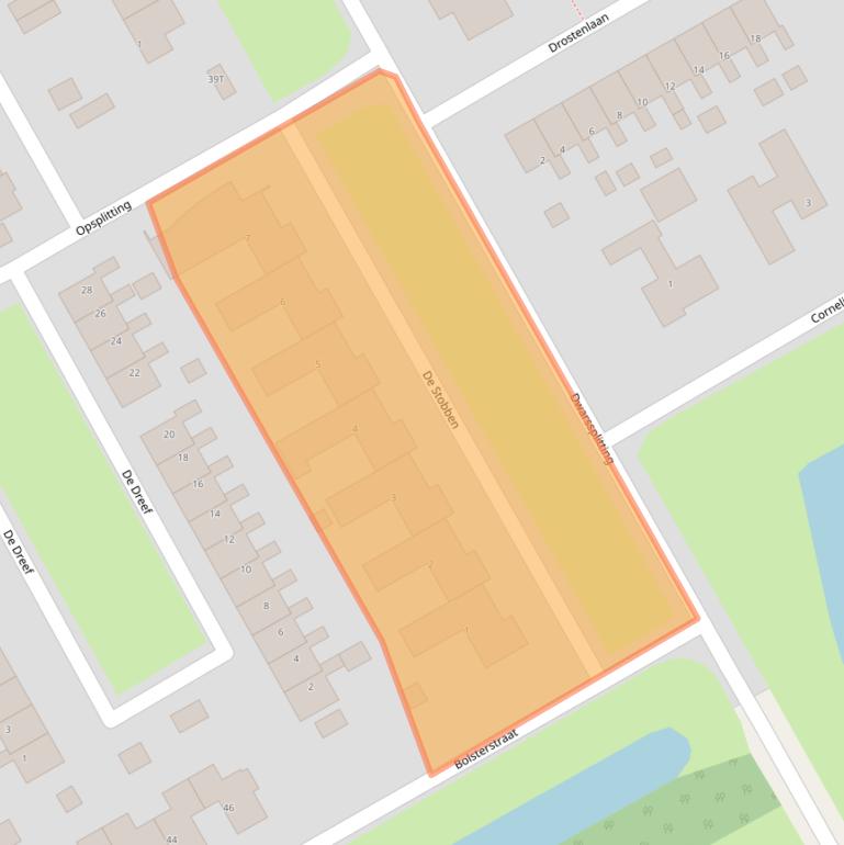 Kaart van postcodegebied 9502CX.