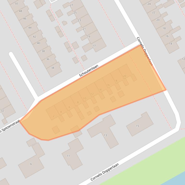 Kaart van postcodegebied 9502CZ.