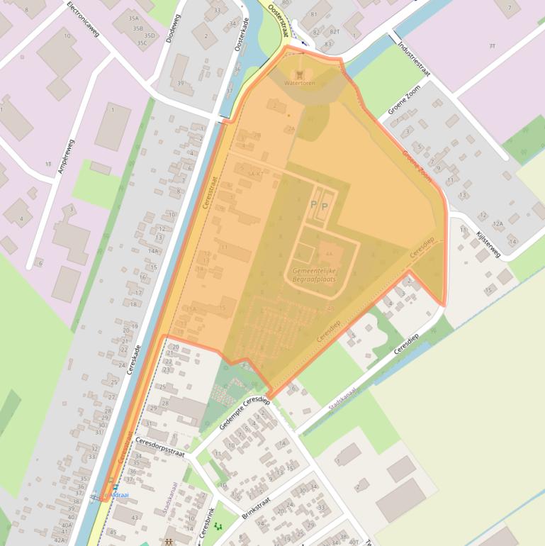 Kaart van postcodegebied 9502EA.