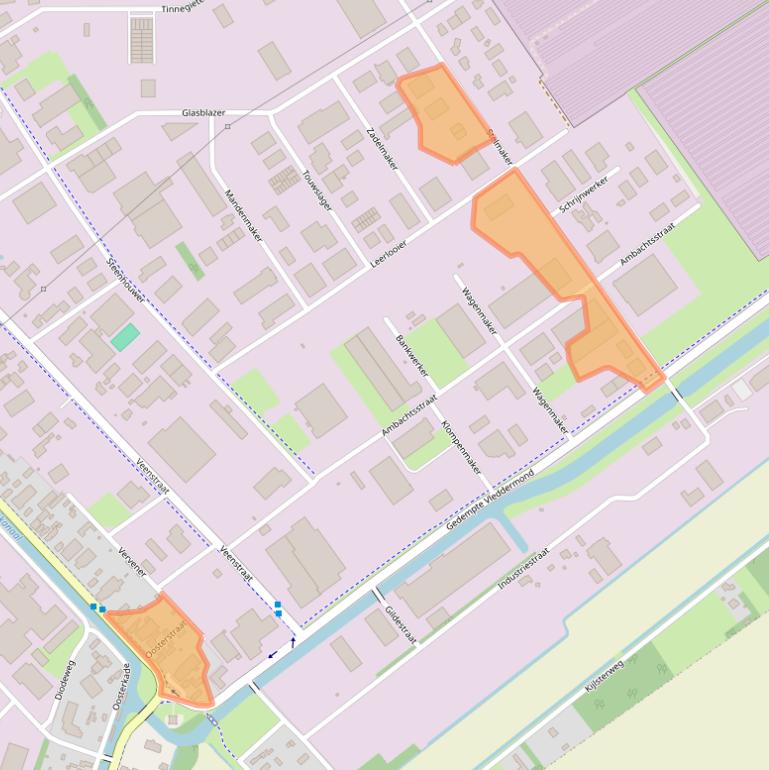 Kaart van postcodegebied 9502EG.