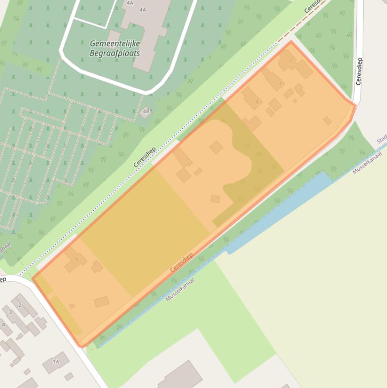 Kaart van postcodegebied 9502EK.