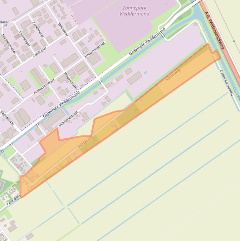 Kaart van postcodegebied 9502EL.