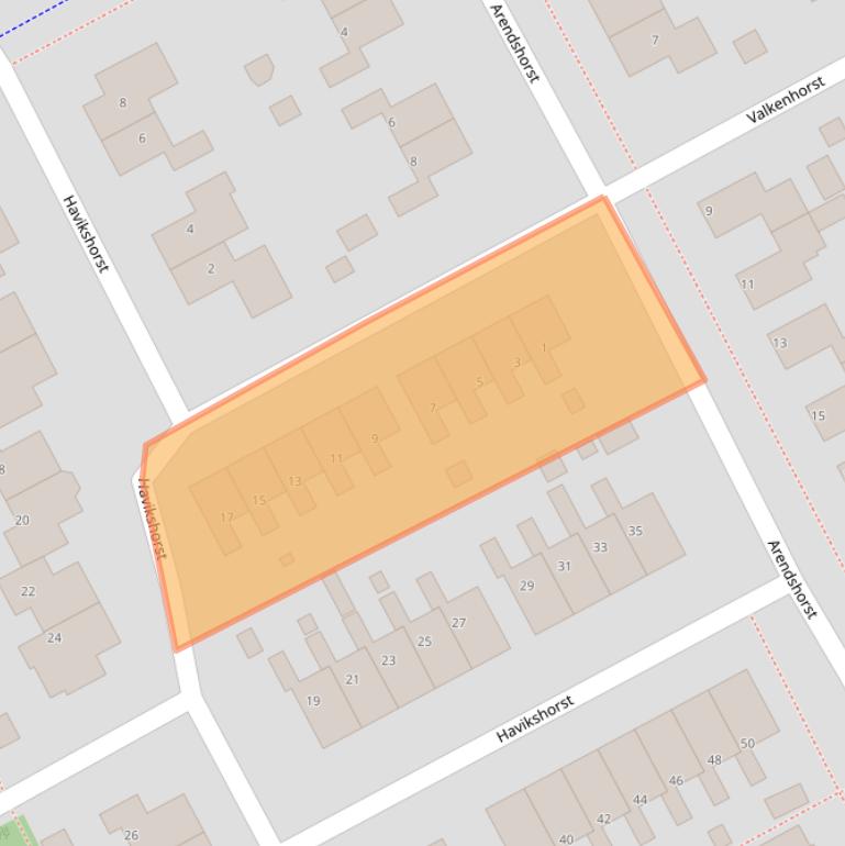 Kaart van postcodegebied 9502HC.