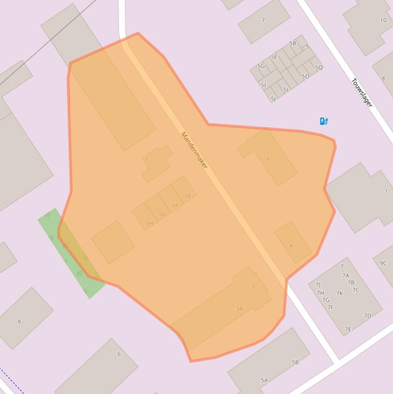 Kaart van postcodegebied 9502KK.