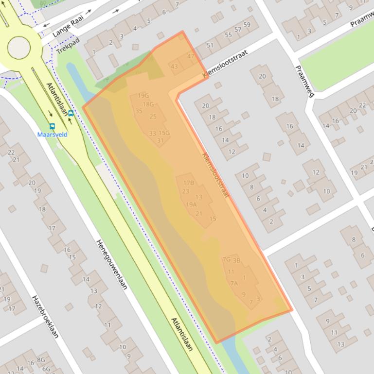Kaart van postcodegebied 9502PE.