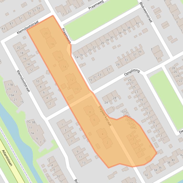 Kaart van postcodegebied 9502PR.