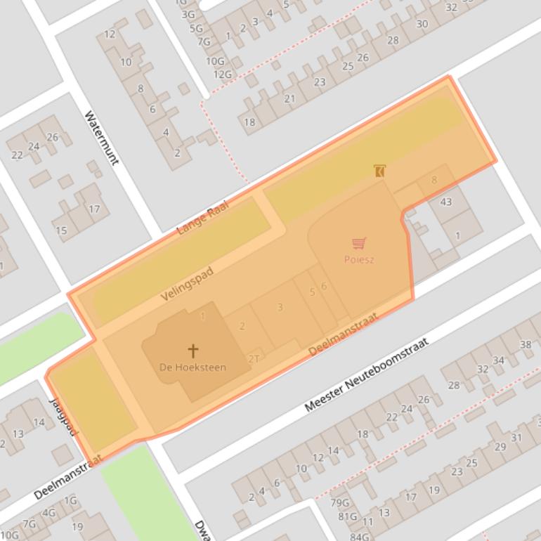 Kaart van postcodegebied 9502RA.