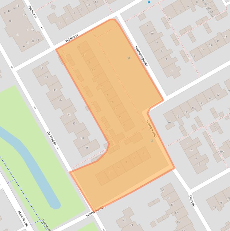 Kaart van postcodegebied 9502RL.