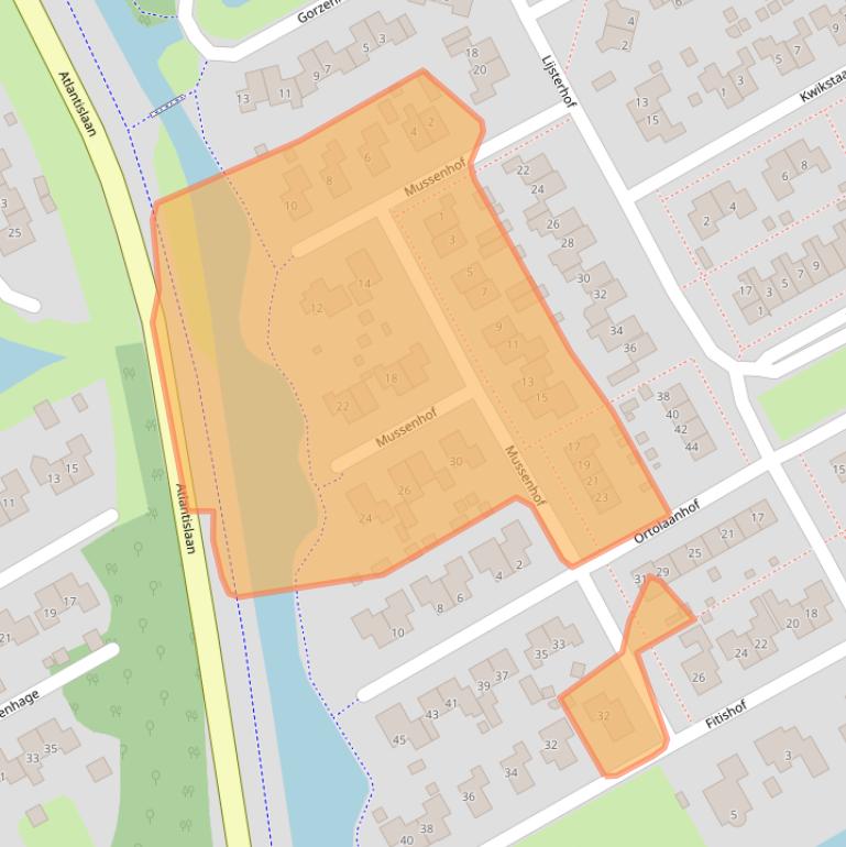 Kaart van postcodegebied 9502SH.