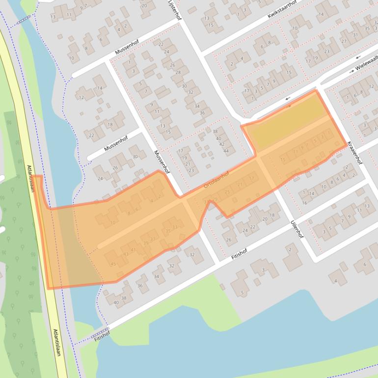 Kaart van postcodegebied 9502SN.