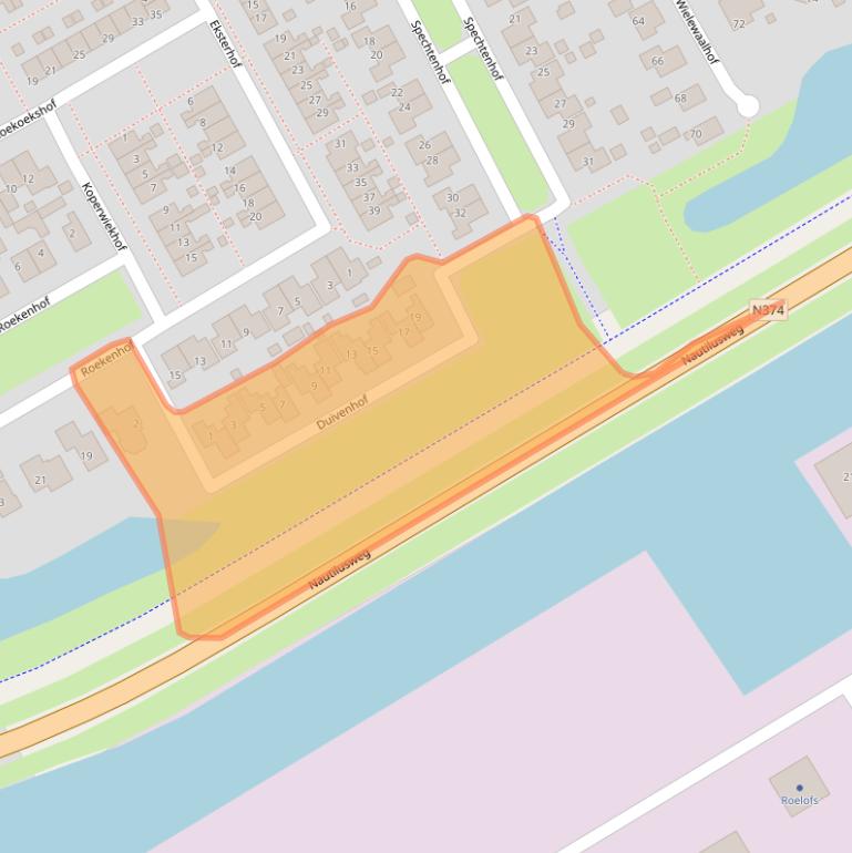 Kaart van postcodegebied 9502SZ.