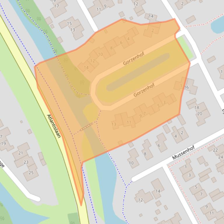 Kaart van postcodegebied 9502TG.