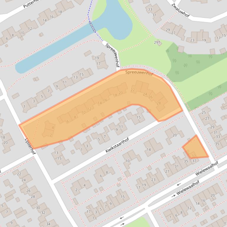 Kaart van postcodegebied 9502TL.